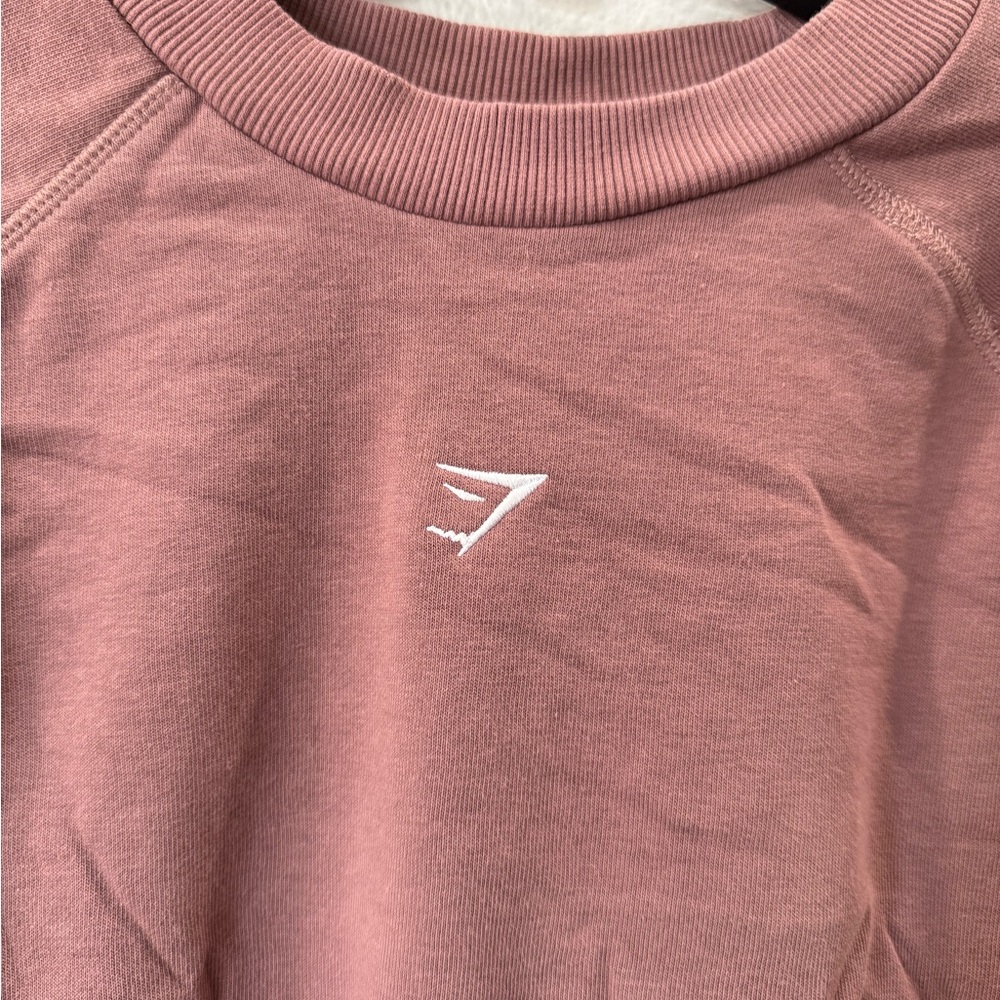 Gymshark Cropped Sweatshirt Mauve Dusty Purple | Small |Athleisure Crop Pullover - Picture 5 of 7